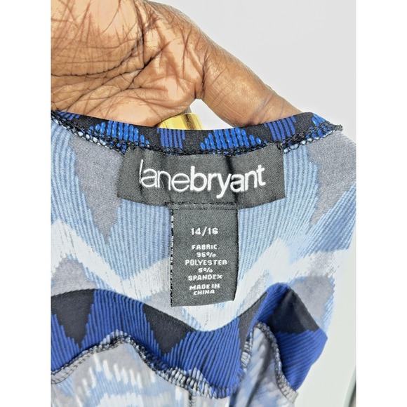 Lane Bryant Coastal Tribal Blue Maxi Dress Size 14/16 Vacation Coastal Resort - Picture 5 of 7